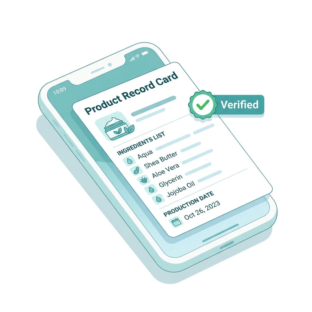 Product record illustration on web application